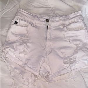 White denim shorts